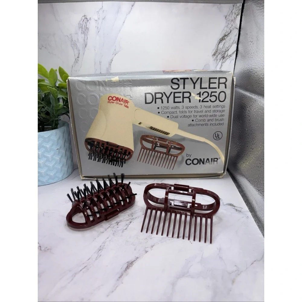 Vintage‎ Conair Styler 1250 Attachments & Box ONLY Hair Dryer Not Included READ
